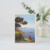 La Côte d'Azur France Vintage Poster 1920 Briefkaart (Staand voorkant)