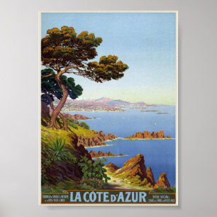 La Côte d'Azur Frankrijk Vintage Poster 1920