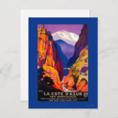 La Cote D'Azur  posterEuropa 2 Briefkaart (Voorkant / Achterkant)