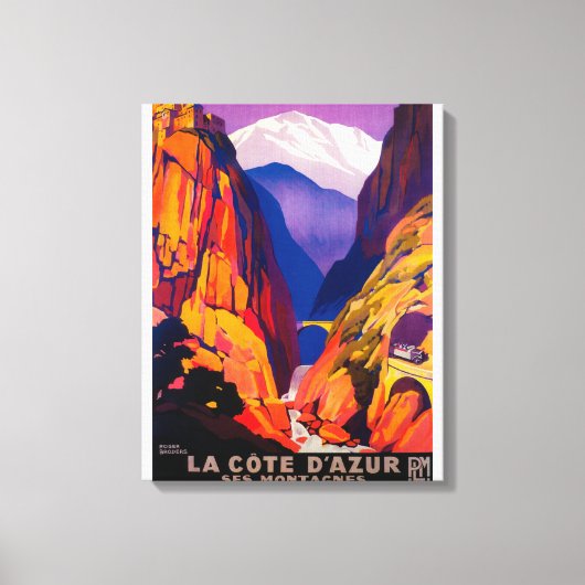 La Cote D'Azur posterEuropa 2 Canvas Afdruk (Voorkant)