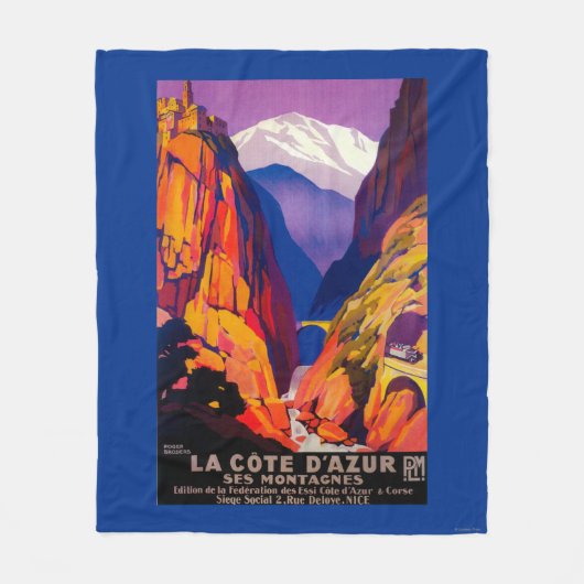 La Cote D'Azur  posterEuropa 2 Fleece Deken (Voorkant)
