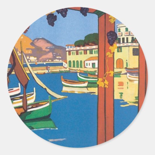 La Cote D'azur Ronde Sticker (Voorkant)