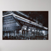 La Coupole, Parijs bij de nacht  Poster (Voorkant)