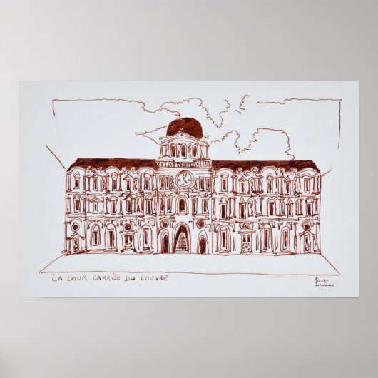 La Cour Carree Courtyard | Louvre, Parijs, Frankri Poster (Voorkant)
