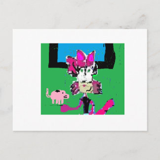 LA Critter Cici de Cat krijgt een rijk idee Briefkaart