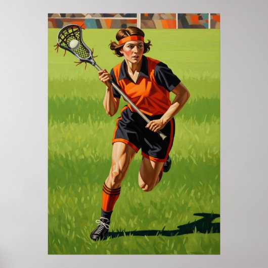 LA CROSSE EN ACTION (Lacrosse in Actie) Poster (Voorkant)