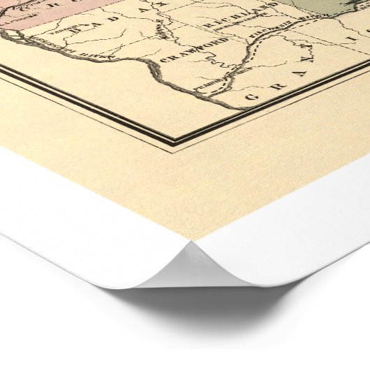 La Crosse & Milwaukee Railroad Map 1855 Poster (Hoek)