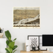 La Crosse WI 1867 Antiek Panorama Poster (Thuiskantoor)
