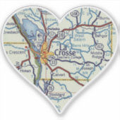 La Crosse WI Classic Map Sticker (Voorkant)