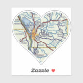 La Crosse WI Classic Map Sticker (Vel)