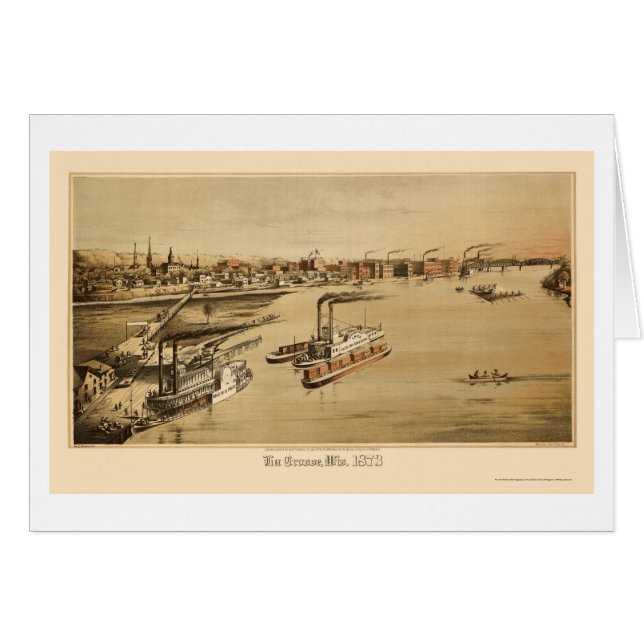 La Crosse, WI Panoramic Map - 1873 (Voorkant Horizontaal)