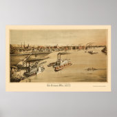 La Crosse, WI Panoramic Map - 1873 Poster (Voorkant)