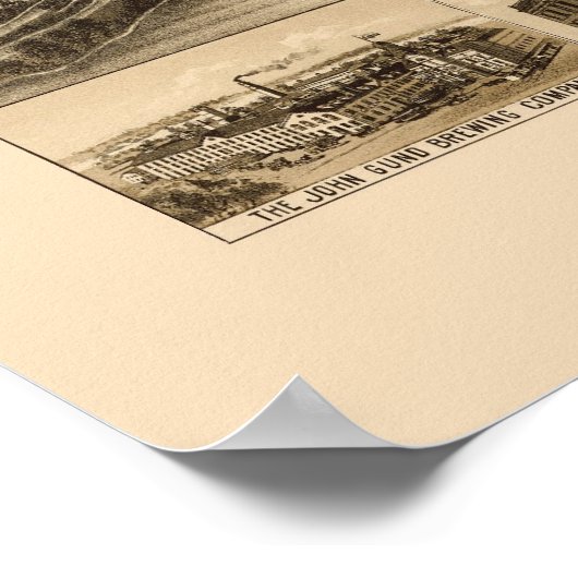 La Crosse, WI Panoramic Map -1887 Poster (Hoek)