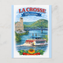La Crosse, WI Schitterende Wisconsin-prentbriefkaa