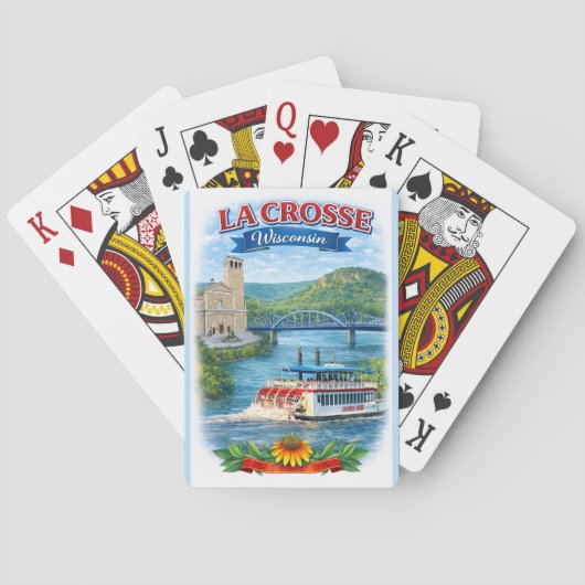 La Crosse, WI Schitterende Wisconsin Speelkaarten (Achterkant)