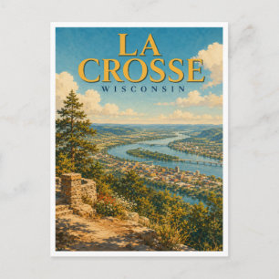 La Crosse Wisconsin Grandad Bluff GeoSaga Briefkaart
