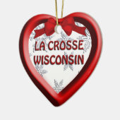 La Crosse Wisconsin Heart kerstversiering Keramisch Ornament (Links)