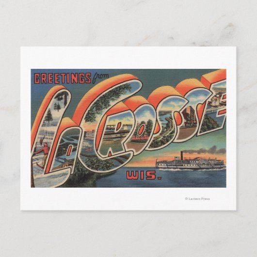 La Crosse, Wisconsin - Large Letter Scenes Briefkaart (Voorkant)