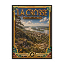La Crosse Wisconsin Vintage Art Deco Gouden Tijdpe