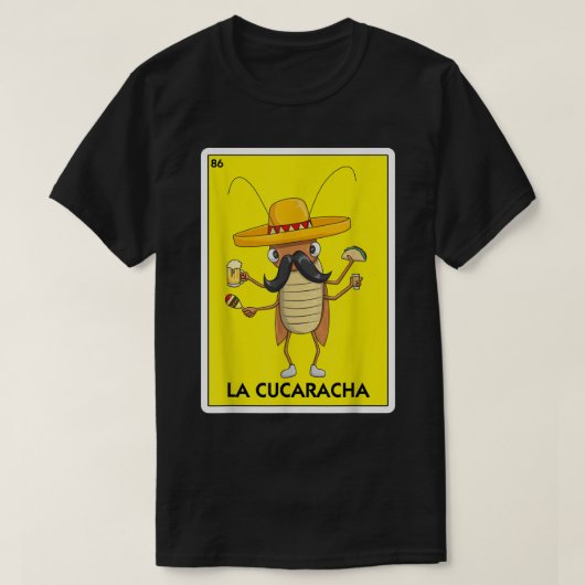 La Cucaracha Cockroach met Taco Beer Mexicaanse au T-shirt (Design voorkant)