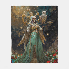 La Dama de los Huesos Sagrados Santa Muerte Fleece Deken