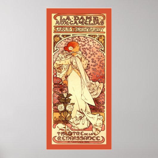 La Dame Aux Camelias ~ Alphonse Mucha Poster (Voorkant)