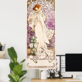 La dame, aux camelias Alphonse Mucha Poster (Thuiskantoor)