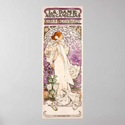 La dame, aux camelias Alphonse Mucha Poster (Voorkant)