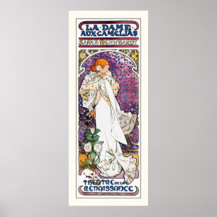 La Dame aux Camélias door Mucha Poster