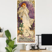 La Dame aux Camélias van Alfons Mucha (1896) Poster (Thuiskantoor)