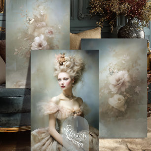 La Dauphine Champagne Roze Portret Vlinder Inpakpapier Vel