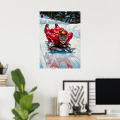 LA DESCENTE EN SKELETON (De afdaling van het skele Poster (Thuiskantoor)