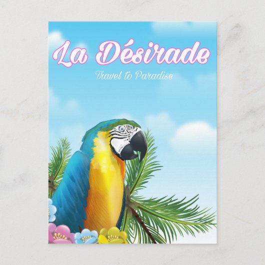 La Désirade papegaai reisposter Briefkaart (Voorkant)
