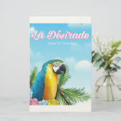 La Désirade papegaai reisposter Briefpapier (Staand voorkant)