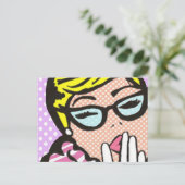 La-Di-Da Lady Comic Book Briefkaart (Staand voorkant)