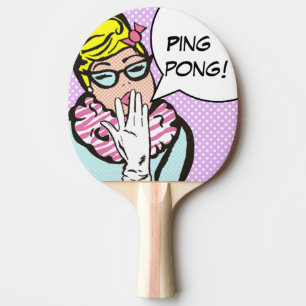 La-Di-Da Lady Pop Art Ping Pong Paddle Tafeltennisbatje
