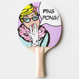 La-Di-Da Lady Pop Art Ping Pong Paddle Tafeltennisbatje