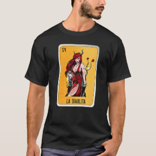 La Diablita Mexican Slang Lottery Bingo Kaarten T-shirt