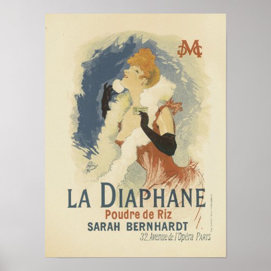 La Diaphane Poudre de Riz Sarah Bernhardt Poster (Voorkant)