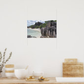 La Digue, Seychellen, Beach, Rocks Poster (Keuken)