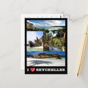 La Digue - Seychellen - I Love - Briefkaart