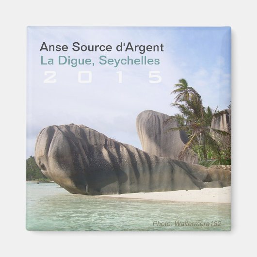 La Digue, Seychellen strandmagneet reissouvenir Magneet (Voorkant)