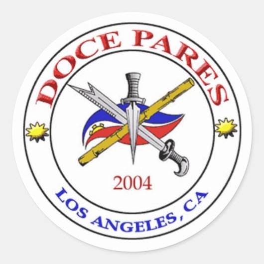 LA Doce Pares Logo Ronde Sticker (Voorkant)