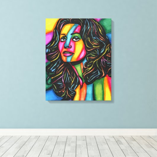 La Dolce Espressione originele abstracte vrouw kun Canvas Afdruk (Insitu (Houten vloer))