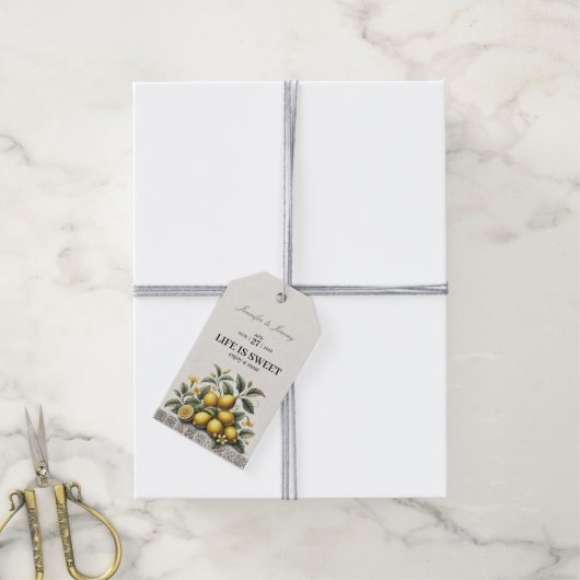 La Dolce Lemons Bridal Shower Cadeaulabel (Met Touw)