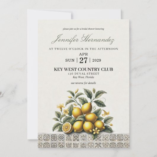 La Dolce Lemons Bridal Shower Kaart (Voorkant)