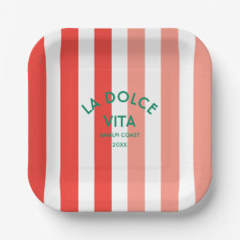 La Dolce Vita Amalfi Coast Cabana Stripe Papieren Bordje