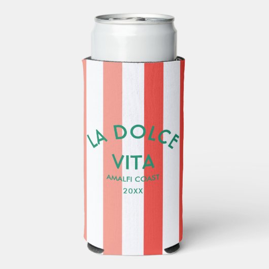 La Dolce Vita Amalfi Coast Cabana Stripe Seltzer Blikjeskoeler (Seltzer Achterkant)