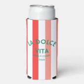 La Dolce Vita Amalfi Coast Cabana Stripe Seltzer Blikjeskoeler (Seltzer Voorkant)