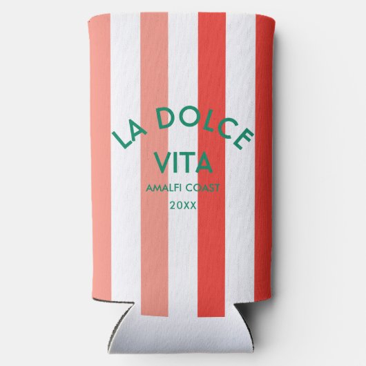 La Dolce Vita Amalfi Coast Cabana Stripe Seltzer Blikjeskoeler (Achterkant)